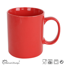 Taza de cerámica de 12 onzas Forma clásica de color rojo sólido